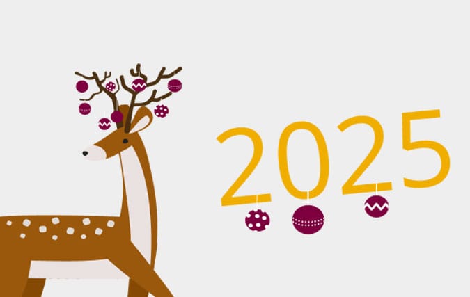 Illustration eines Rehs mit 2025