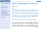 Titelbild - Auswirkungen der COVID-19-Pandemie und der Eindämmungsmaßnahmen auf die psychische Gesundheit von Kindern und Jugendlichen
