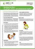 Titelbild - So gelingt‘s: Stress- und schmerzarmes Impfen - Merkblatt mit hilfreichen Tipps für Eltern