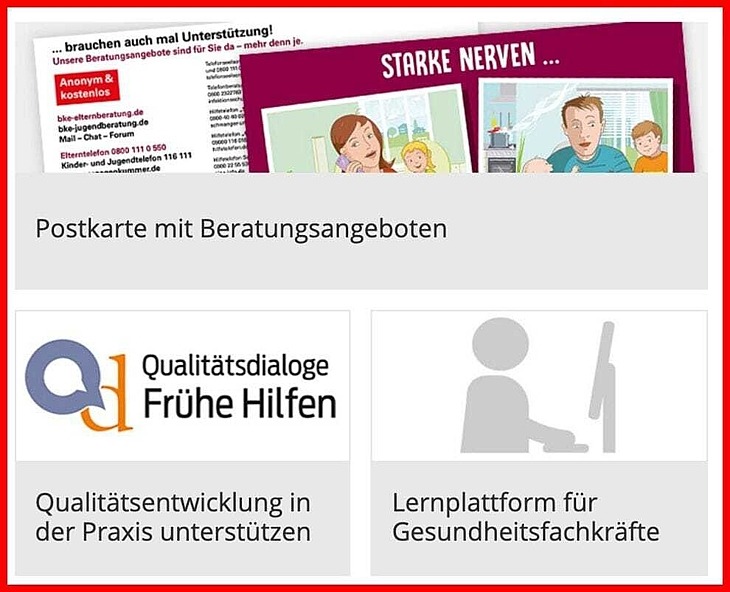 Drei Kacheln für drei Themen Drei Kacheln für drei Themen