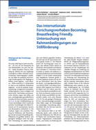 Titelbild - Das internationale Forschungsvorhaben Becoming Breastfeeding Friendly. Untersuchung von Rahmenbedingungen zur Stillförderung