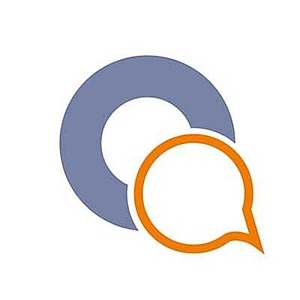 QDFH Icon Partizipation Icon zeigt Kreis mit einem Sprechblasensymbol