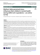 Titelbild - Mothers’ daily perceived stress influences their children’s mental health during SARS-CoV-2-pandemic — an online survey