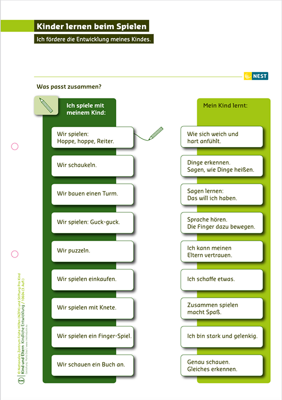 Arbeitsblatt Kinder lernen beim Spielen