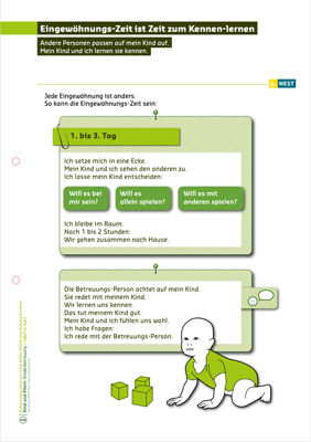 Arbeitsblatt Eingewöhnungszeit ist Zeit zum Kennenlernen