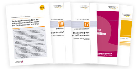 Fächer von verschiedenen Covern der Publikationen zur Kommunalbefragung