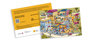 Vorder- und Rückseite Wimmelbildkarte