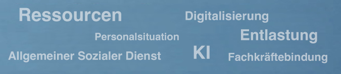 verschiedene Worte zum Thema auf blauem Hintergrund