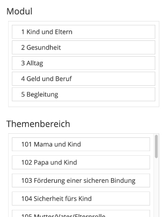 Ausschnitt aus NEST-Filtermodul