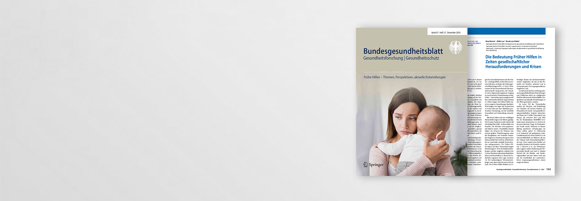 Cover Bundesgesundheitsblatt 12/2024 und ein Beitragscover